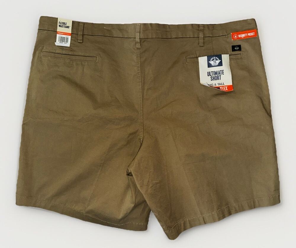 NEW! Dockers Shorts 52 Men’s Ultimate Supreme Flex Chino Khaki Big & Tall $60.00